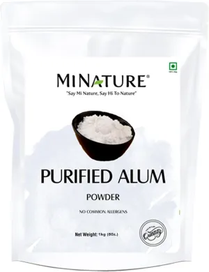 Mi Nature Alum Powder Potassium (Fitkari/Phitkari) -100% Natural Skincare for Acne, Odor Control & Water Purification Face Mask for |Pore Refining 1kg (35.29 oz)|Face Pack Powder |Cruelty-Free |