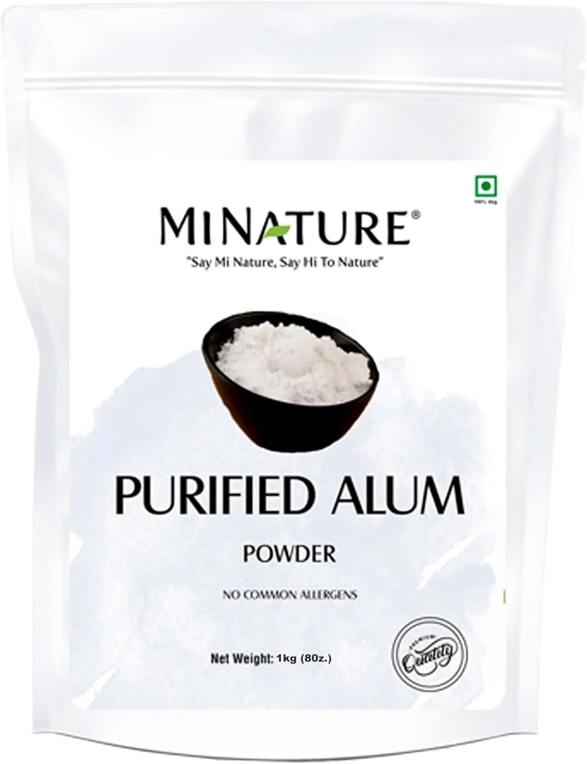 Mi Nature Alum Powder Potassium (Fitkari/Phitkari) -100% Natural Skincare for Acne, Odor Control & Water Purification Face Mask for |Pore Refining 1kg (35.29 oz)|Face Pack Powder |Cruelty-Free |