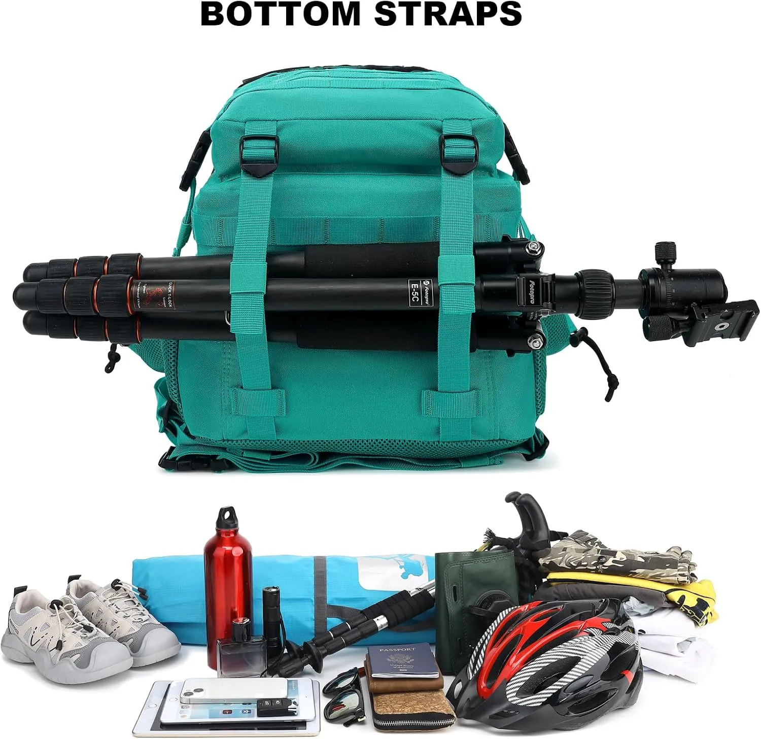 Military Tactical Backpack for Men Women, 3 Day Assault Pack Army Molle Bag Hiking Backpacks (Blue Green)