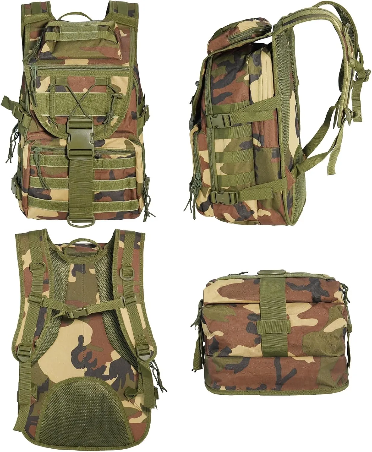 Military Tactical Hiking Backpacks for Men, Survival Army Camo Rucksack for Camping Trekking