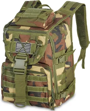 Military Tactical Hiking Backpacks for Men, Survival Army Camo Rucksack for Camping Trekking