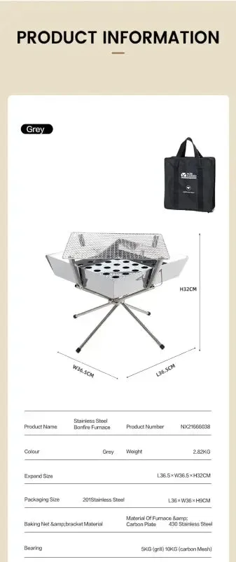 MOBI GARDEN Portable Bonfire Campfire Pit