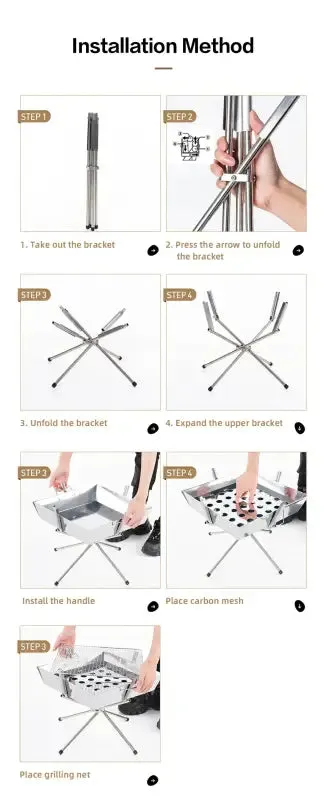 MOBI GARDEN Portable Bonfire Campfire Pit