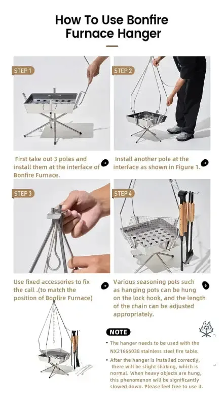 MOBI GARDEN Portable Bonfire Campfire Pit