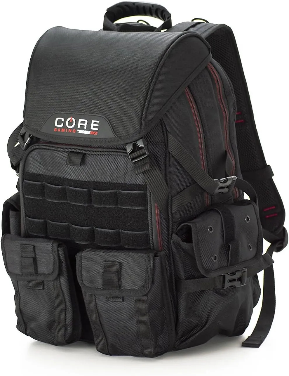 Mobile Edge Core Gaming Tactical Backpack for Men and Women, 17 Inch Laptop Travel Computer Gear Bag, Water-Resistant Cover, Black, Large