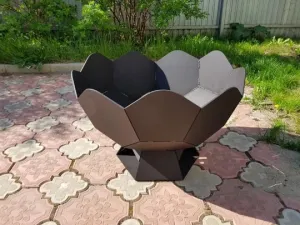 Modern Half Sphere Hexagonal Design Outdoor Fire Pit | Classic Custom Fabrication Wood Burning Fire Pit | Made in Canada – Model # WBFP643