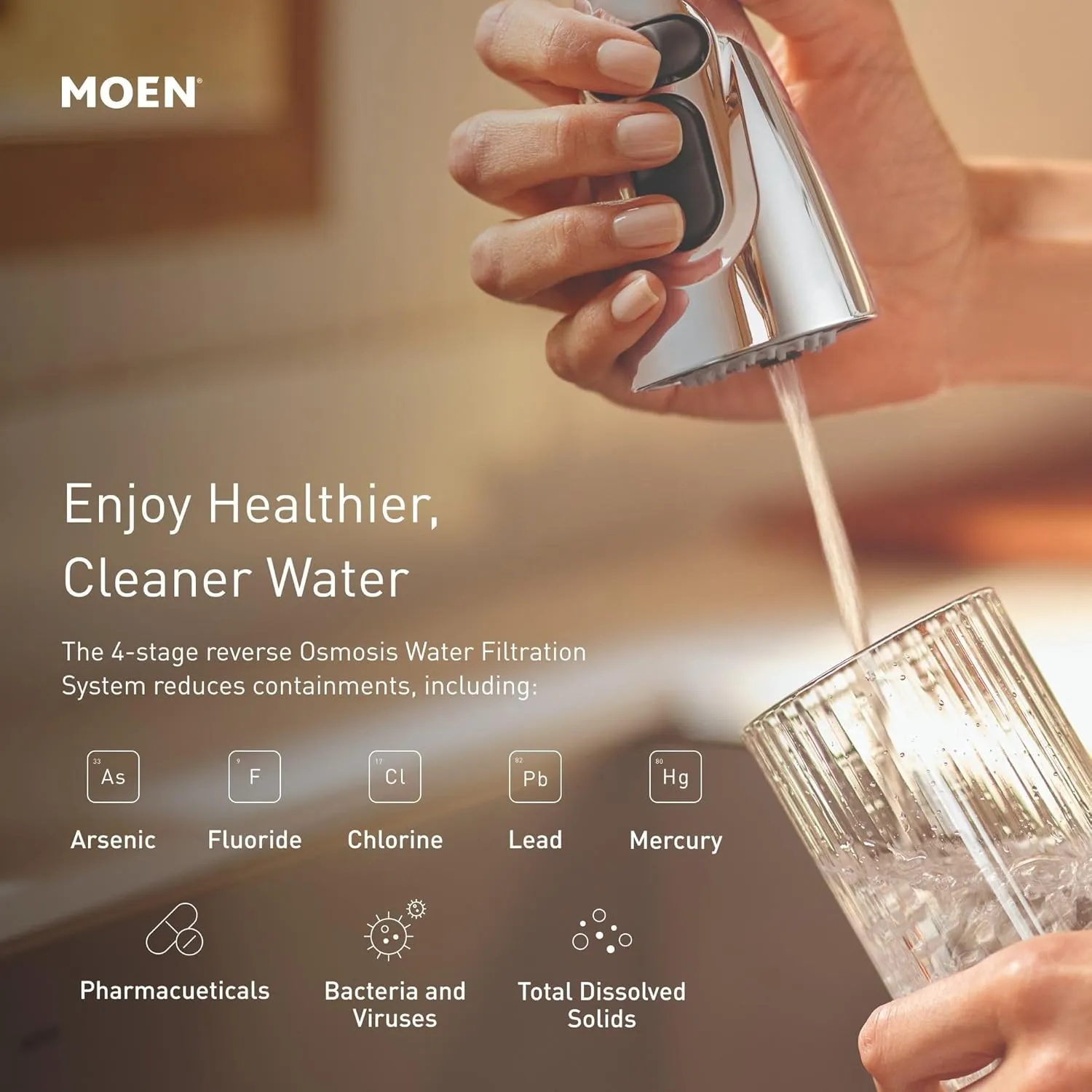Moen F9900 4-Stage Under Sink Reverse Osmosis Advanced Water Filtration System, or Unfinished