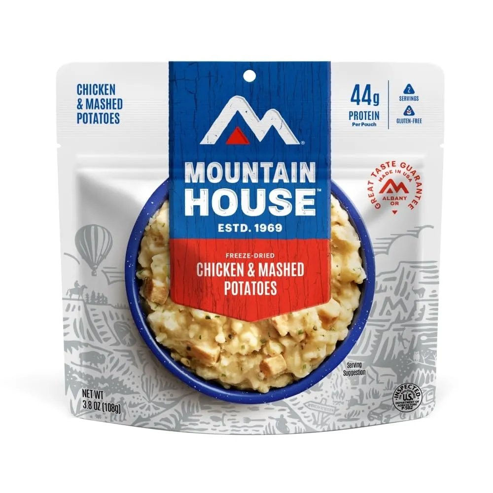 Mountain House Chicken & Mashed Potatoes | Freeze Dried Backpacking & Camping Food | Gluten-Free | 6-Pack