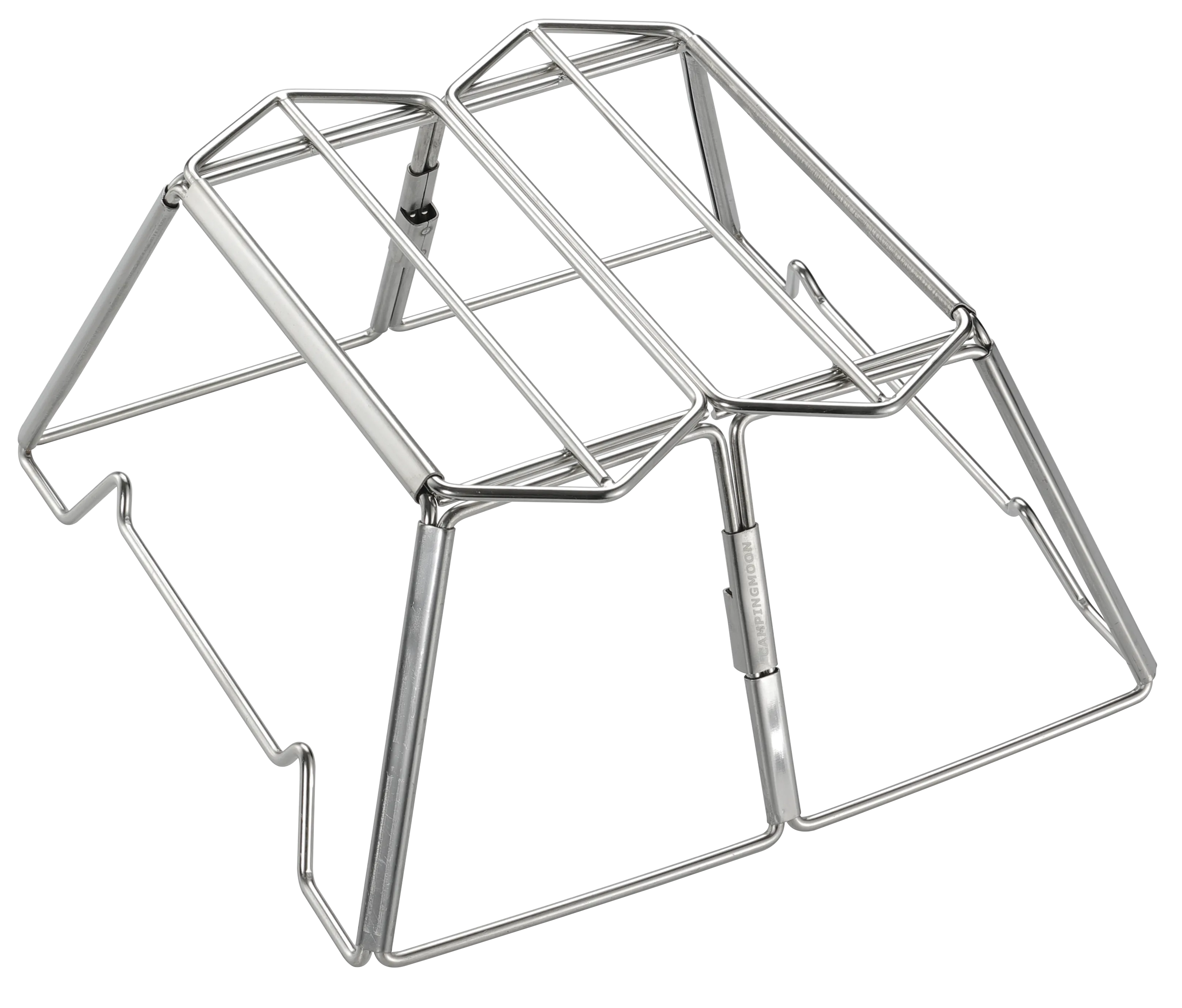 MT-2-ST Collapsible Stainless Steel Campfire Cooking Stand Trivet for Outdoor Camping