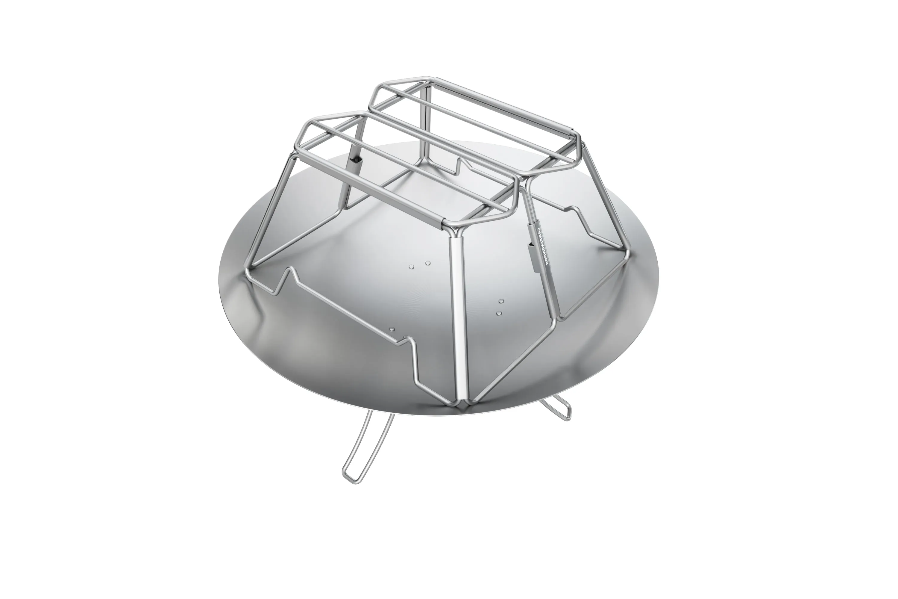 MT-2-ST Collapsible Stainless Steel Campfire Cooking Stand Trivet for Outdoor Camping