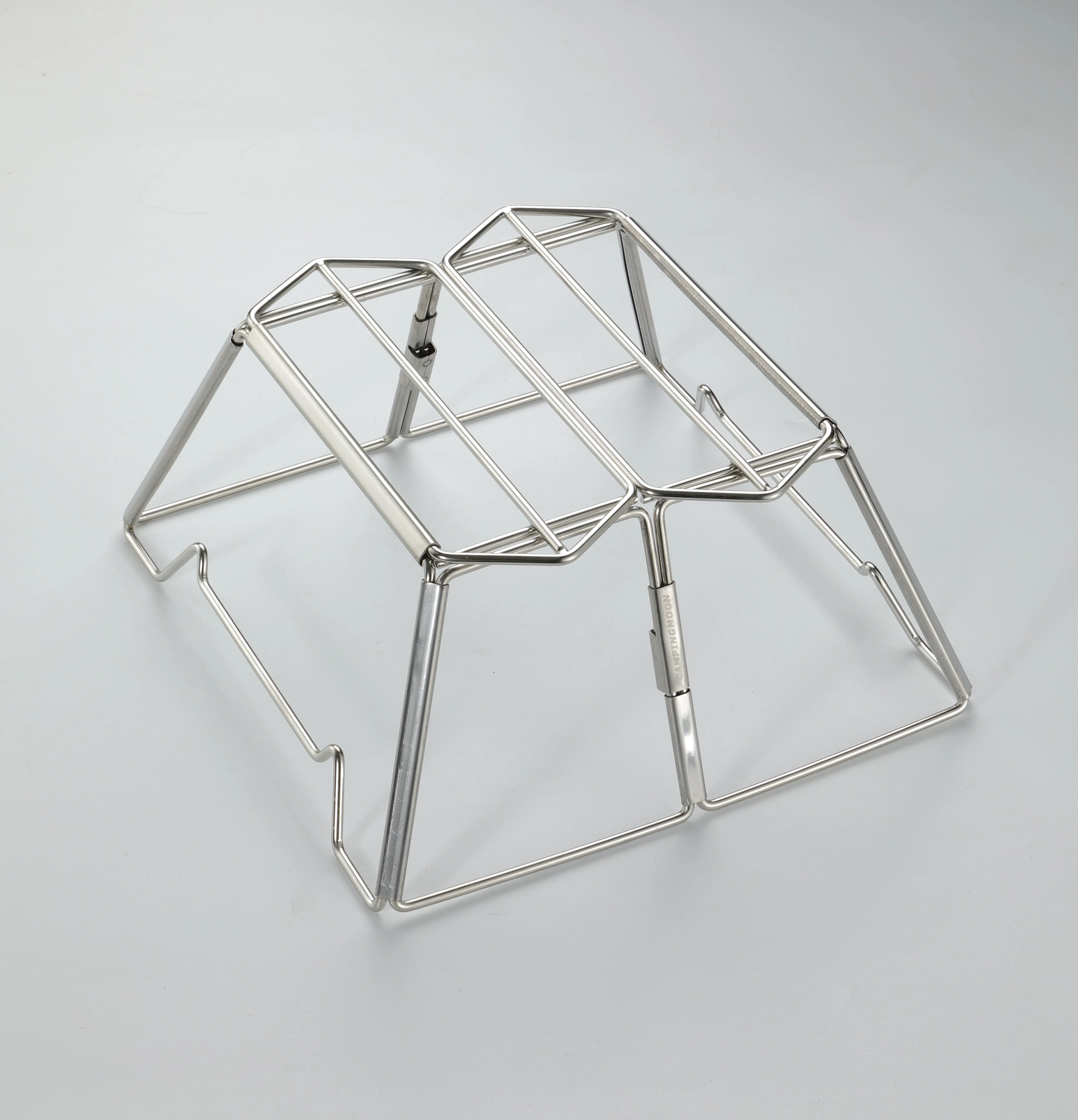 MT-2-ST Collapsible Stainless Steel Campfire Cooking Stand Trivet for Outdoor Camping