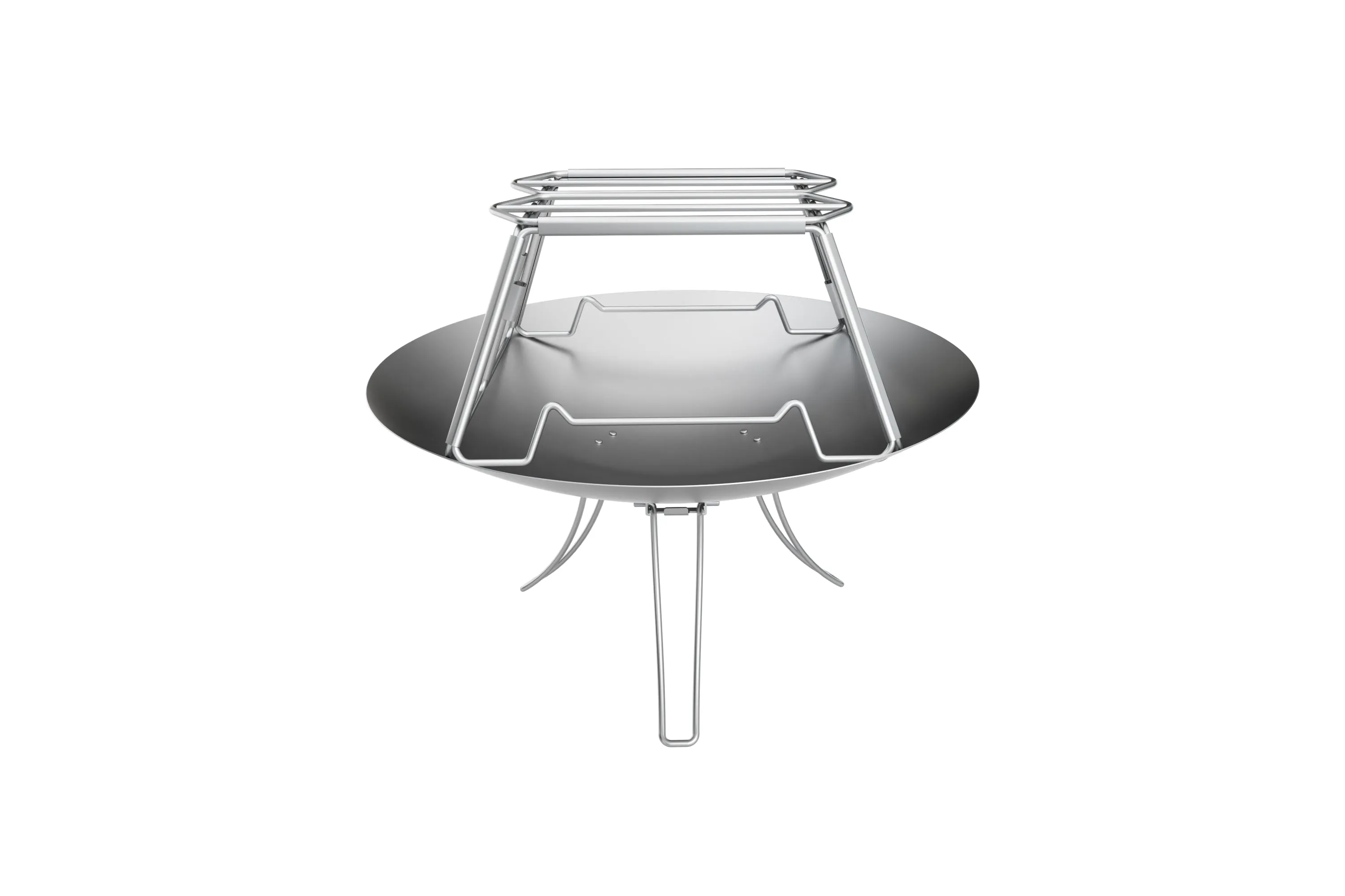 MT-2-ST Collapsible Stainless Steel Campfire Cooking Stand Trivet for Outdoor Camping
