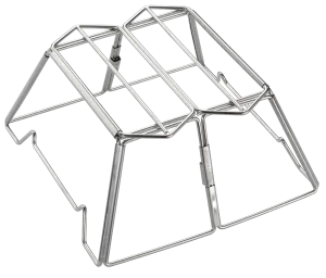 MT-2-ST Collapsible Stainless Steel Campfire Cooking Stand Trivet for Outdoor Camping