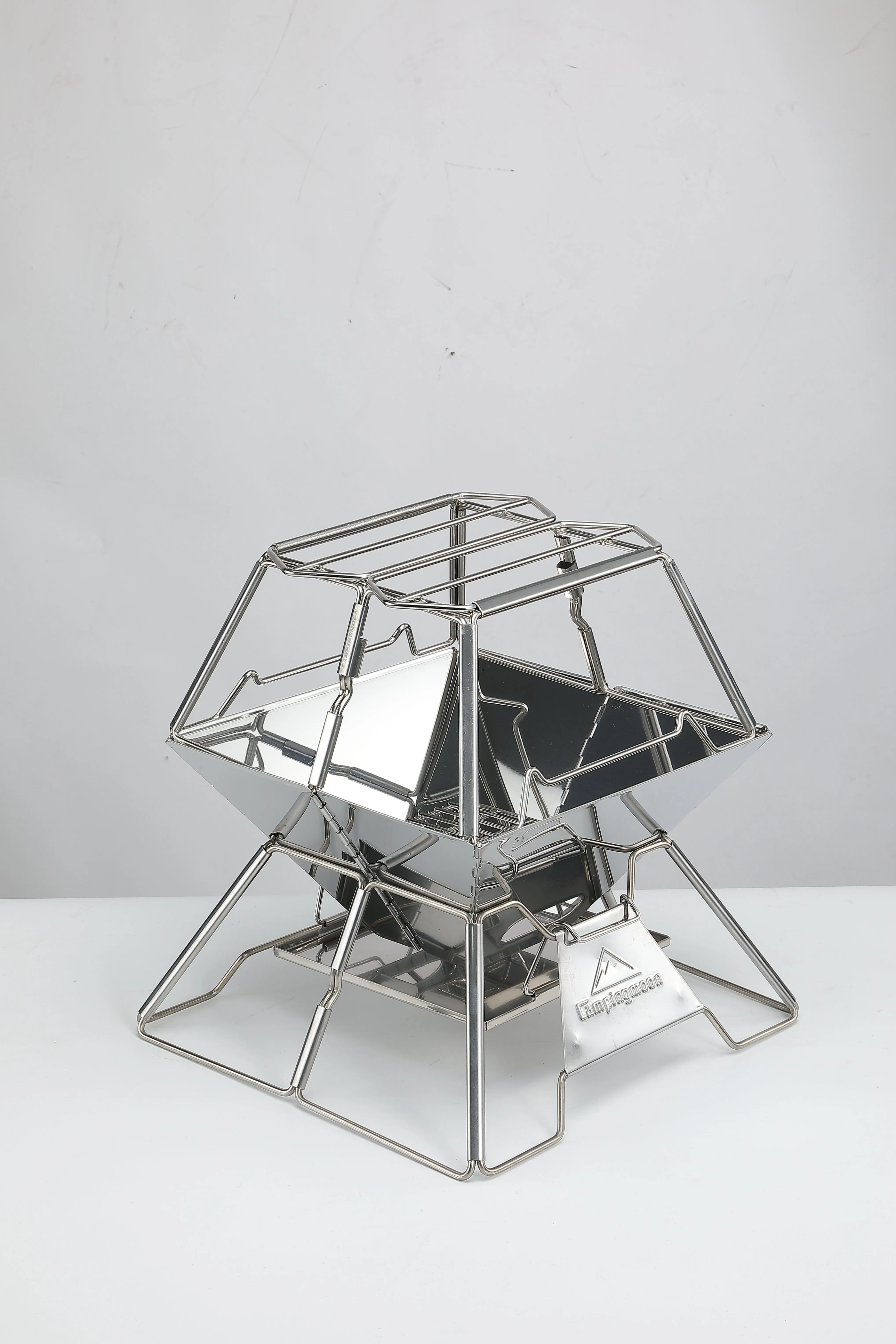 MT-2-ST Collapsible Stainless Steel Campfire Cooking Stand Trivet for Outdoor Camping