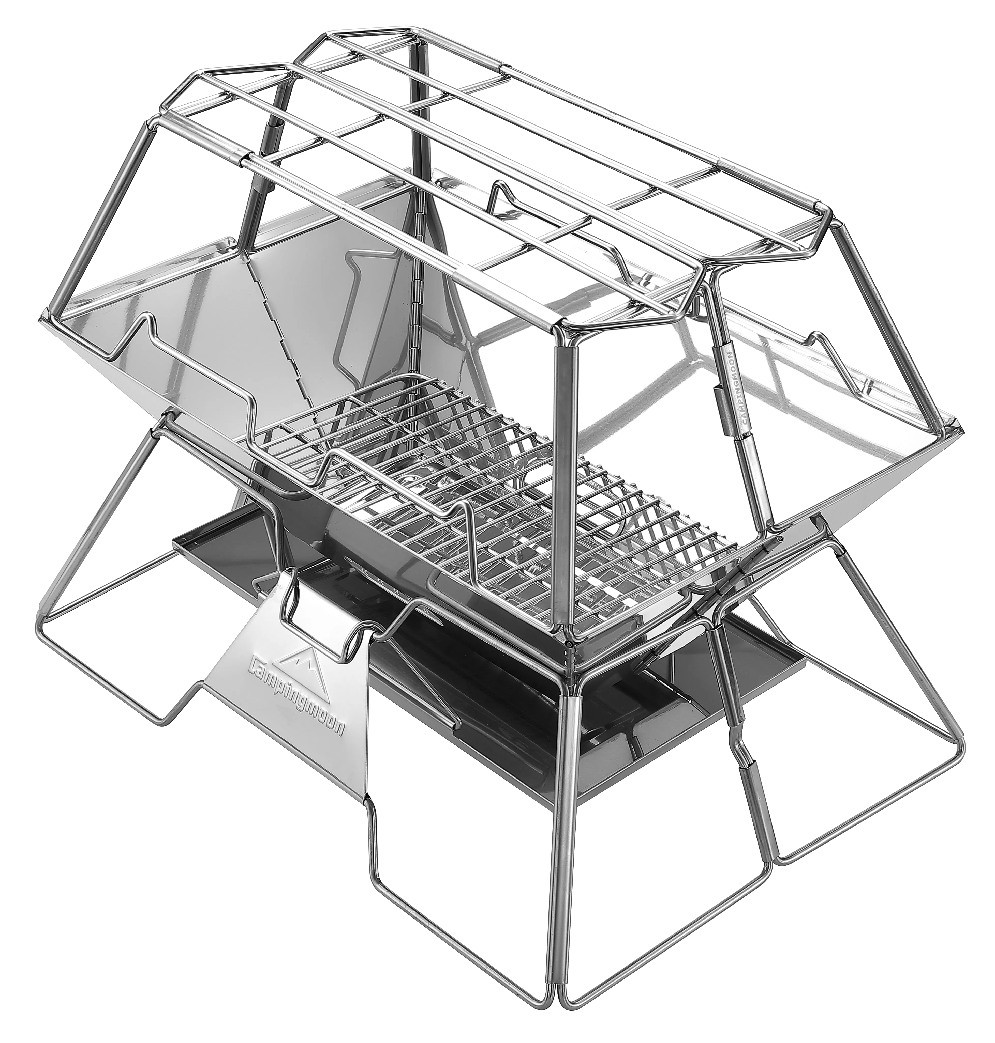 MT-3-ST Collapsible Stainless Steel Cooking Stand Trivet for Campfire Outdoor
