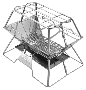 MT-3-ST Collapsible Stainless Steel Cooking Stand Trivet for Campfire Outdoor
