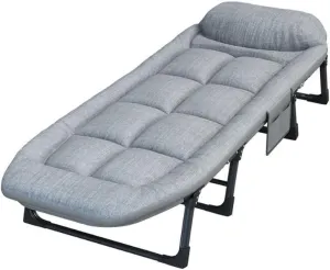 Multi-Functional Heavy Duty Camping Cot - 450lbs Capacity with Built-in Cushion and Pillow, Portable for Indoor and Outdoor Use (180CM)
