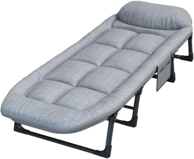 Multi-Functional Heavy Duty Camping Cot - 450lbs Capacity with Built-in Cushion and Pillow, Portable for Indoor and Outdoor Use (180CM)