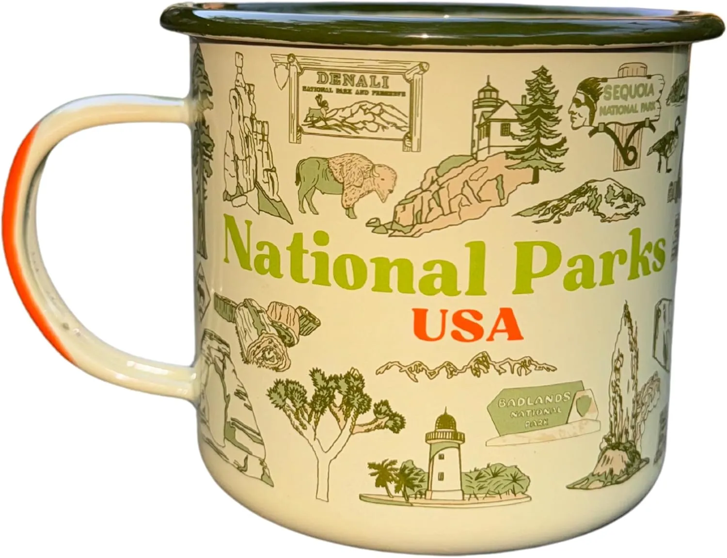 National Park 16oz Enamel Mug by Park People with All 63 of USA National Parks