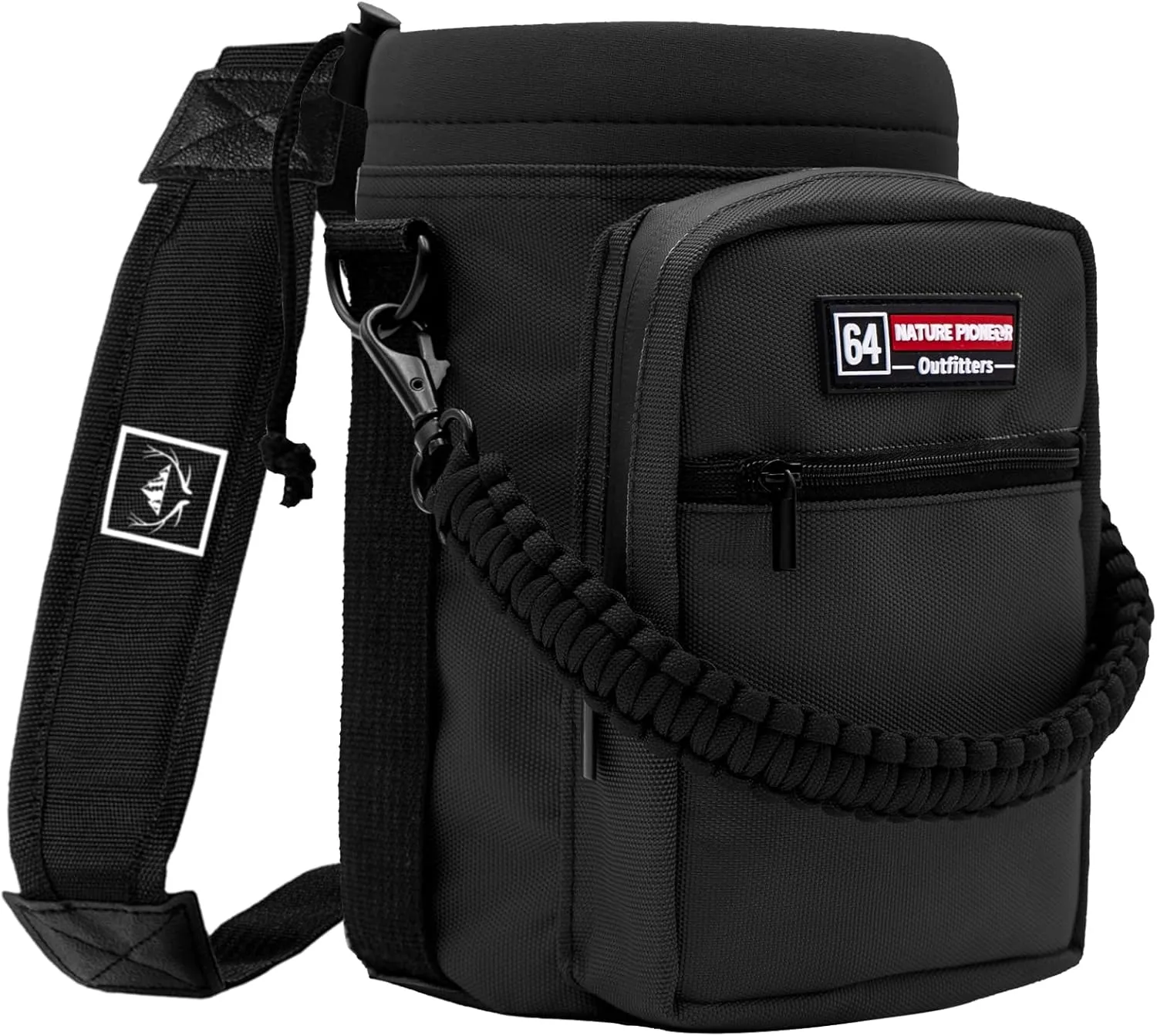 NATURE PIONEOR Insulated Water Bottle Holder with Shoulder Strap for Half/One Gallon 64oz/128OZ Sports Water Jugs Bottles, Carrier/Pouch Sleeve for Outdoor Camping, Hiking,Gym