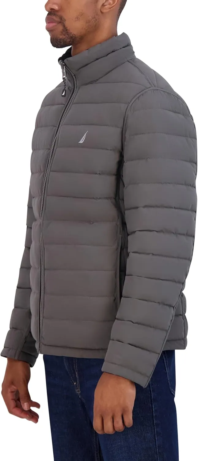 Nautica Men's Puffer Coat Reversible Midweight Insulated Winter Jacket