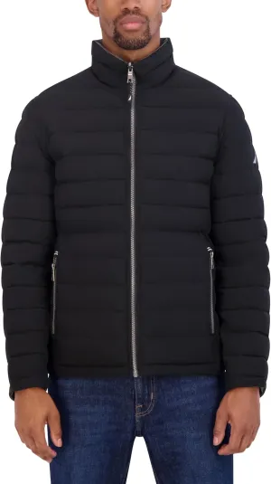 Nautica Men's Puffer Coat Reversible Midweight Insulated Winter Jacket