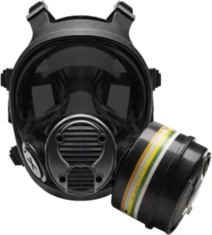 NB-100 Smoke Black Full Face Tactical Gas Mask Respirator - Gas Masks Survival Nuclear and Chemical Military Grade with A2B2E2K1P3 R 40mm Canister Filter, Compatible with Hazmat Suit, EN136:1998 CL2