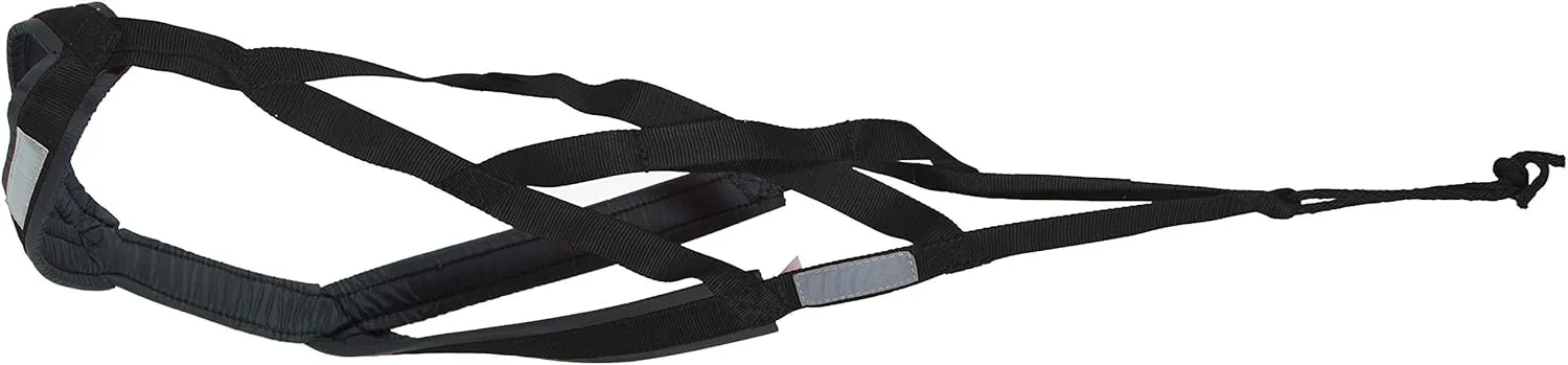 Neewa X-Back Racing Harness - X-Large, Black | High-Performance, Reflective Gear for Slim, Long-Bodied Dogs | Suitable for Canicross, Skijoring | Neck 19in, Chest 34in, Back 27in