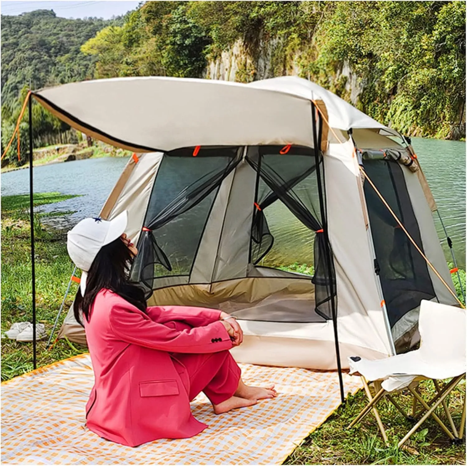 NIEH Camping Tents Family 4 People, Tents for Camping Firm and Stable Instant Dome Tent for Camping