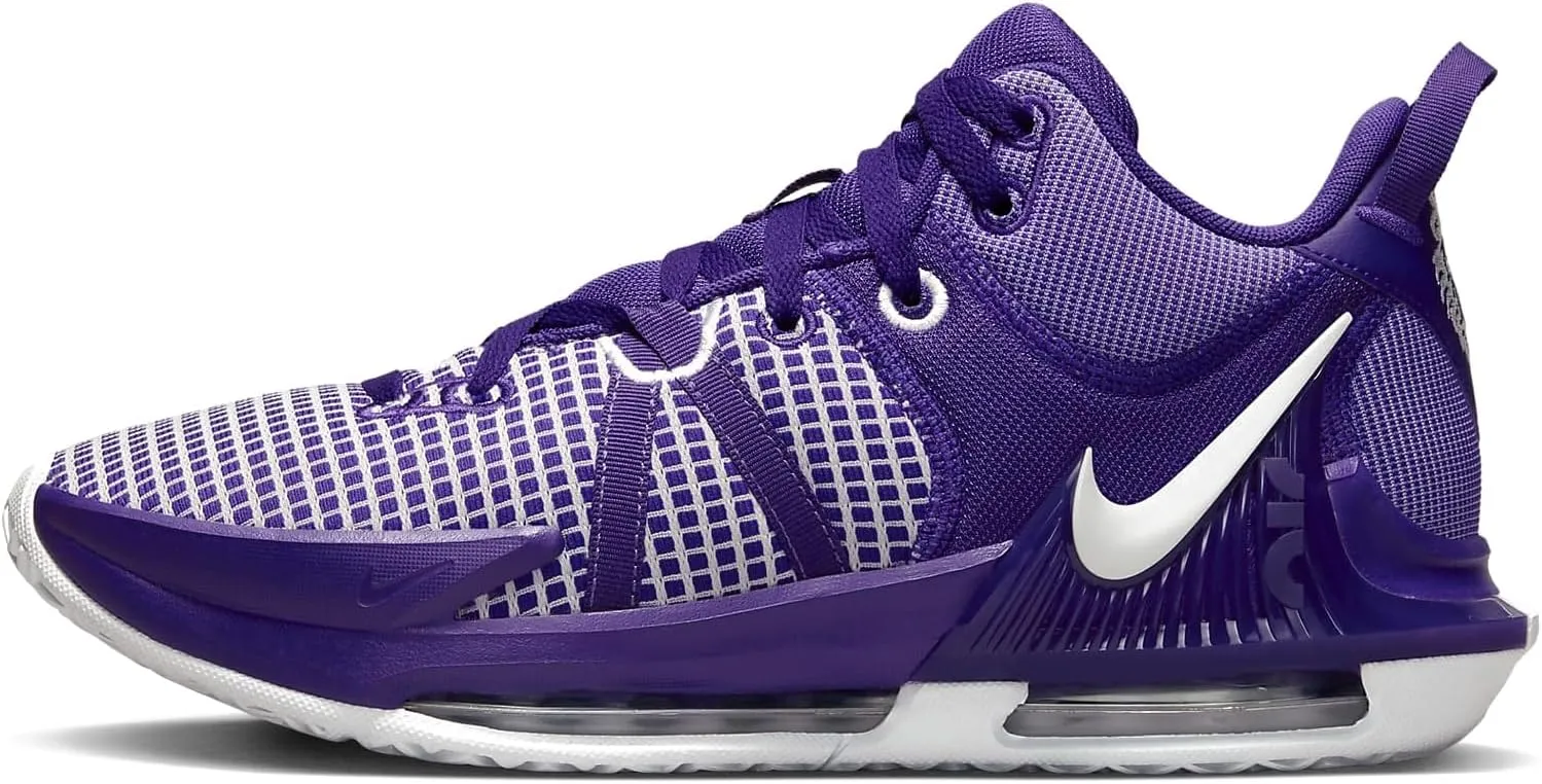 NIKE Lebron Witness 7 (Team) Basketball Shoes (DZ3299-500, Court Purple/Court Purple/White) Size 10