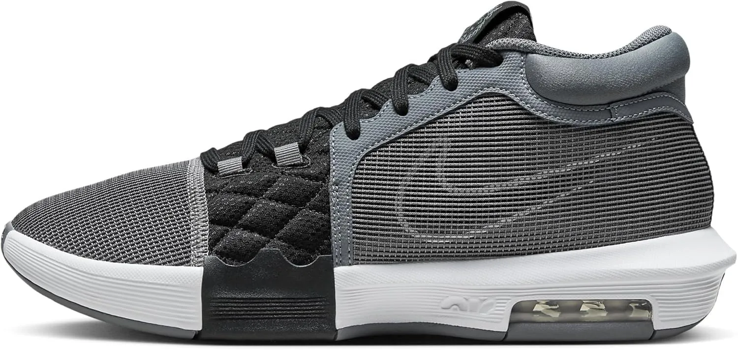 NIKE Lebron Witness 8 Basketball Shoes (FB2239-004, Cool Grey/Black/White) Size 11.5