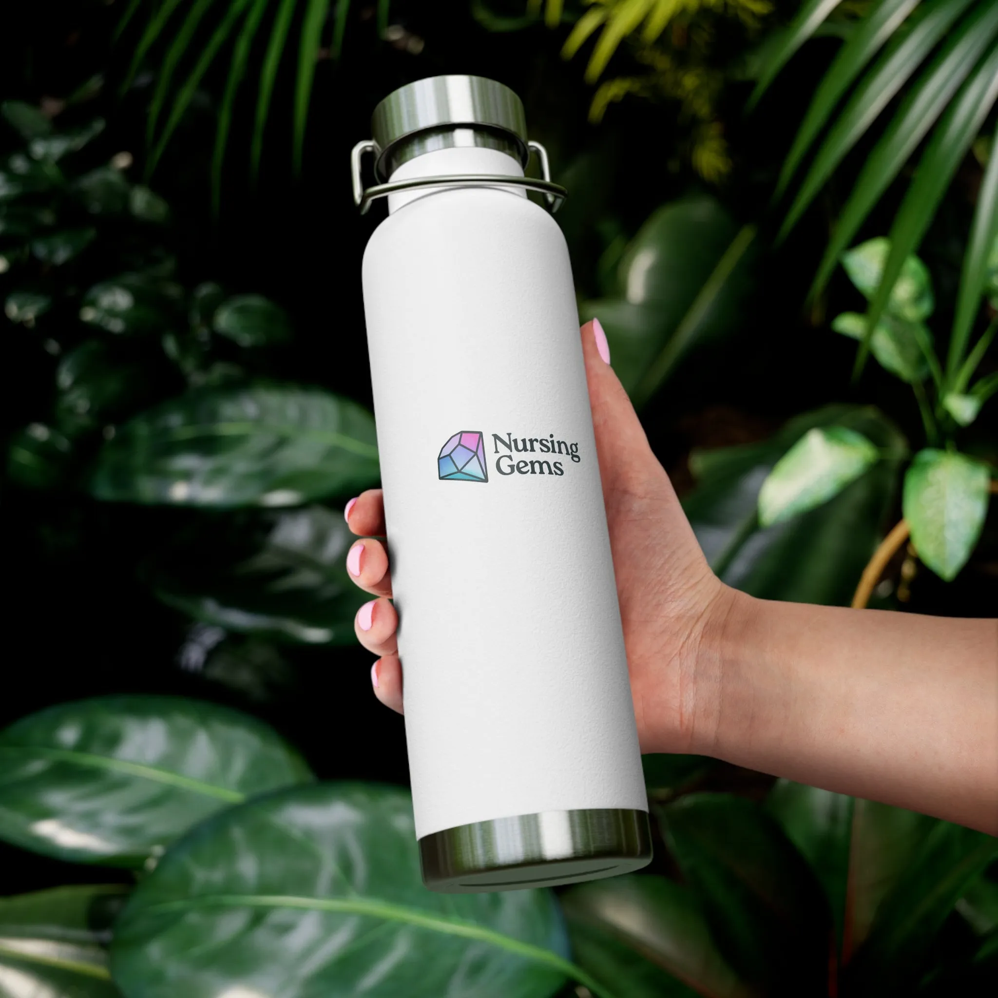 Nursing Gems Insulated Water Bottle - 22oz Copper Vacuum Flask