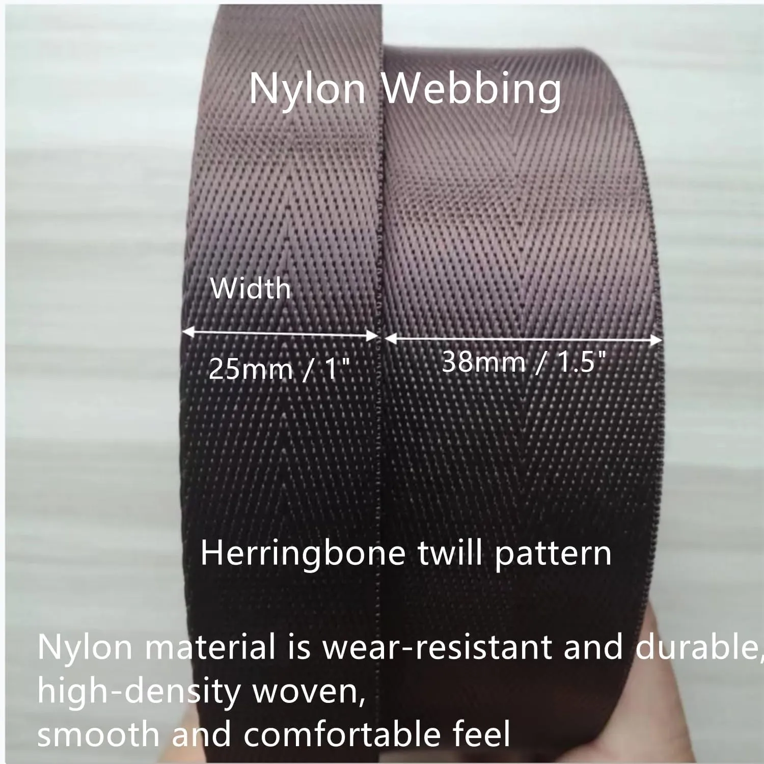 Nylon Webbing 1 Inch 1.5 Inch Webbing Straps for Backpack, Belt, Indoor or Outdoor Gear, DIY Crafting, Handles, Luggage, Slings, 9 Meter/roll