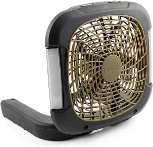 O2COOL Treva 10 Inch Portable Fan with LED Lights - Battery Powered 2-Speed Camping Fan for Outdoors, AC Adapter Port for Home, Office Desk - Energy Efficient Blade - Carry Handle for Easy Travel