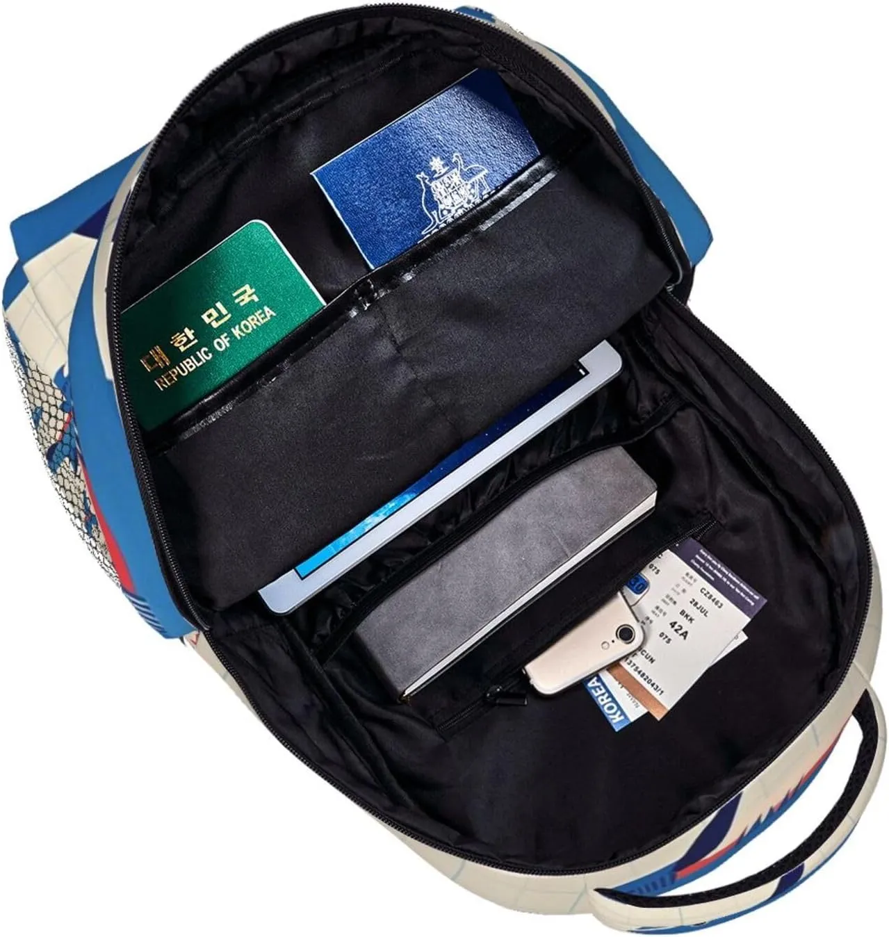 Ocean Sea Shark Fish Art Rucksacks Lightweight Multipurpose Anti-Theft Shoulder Bag Big Capacity Traveling & Camping Backpack With Side Pockets