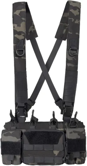 OneTigris Chest Rig, MOLLE Airsoft Chest Rigs Tactical Chest Rig Dangler Pouch Admin Pouch for Hunting Shooting Hiking