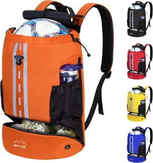 ONTYZZ Sports Backpack with Drawstring Closure Basketball Backpack with Shoe Compartment Swim Beach Bag