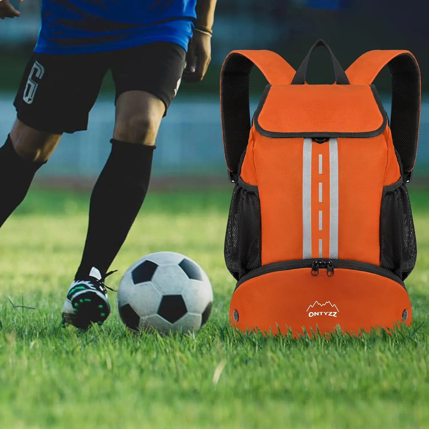 ONTYZZ Sports Backpack with Drawstring Closure Basketball Backpack with Shoe Compartment Swim Beach Bag