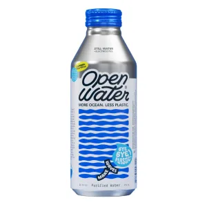 Open Water Still 16oz bottles (2 cases, 24 bottles) - Sustainable Aluminum Bottled Still Water With Electrolytes - 7.0 pH Balanced BPA-Free Ultra-Purified Water