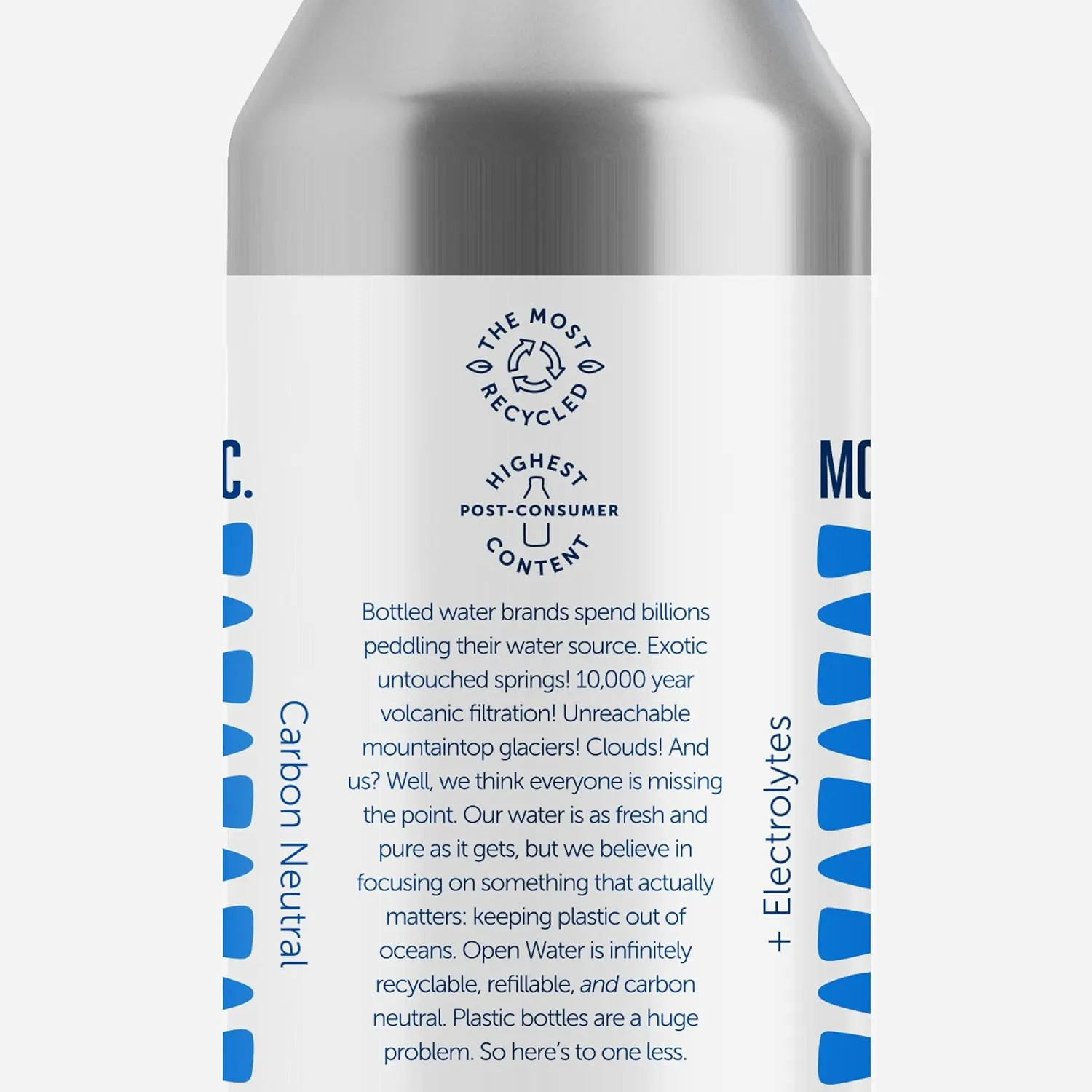 Open Water Still 16oz bottles (2 cases, 24 bottles) - Sustainable Aluminum Bottled Still Water With Electrolytes - 7.0 pH Balanced BPA-Free Ultra-Purified Water