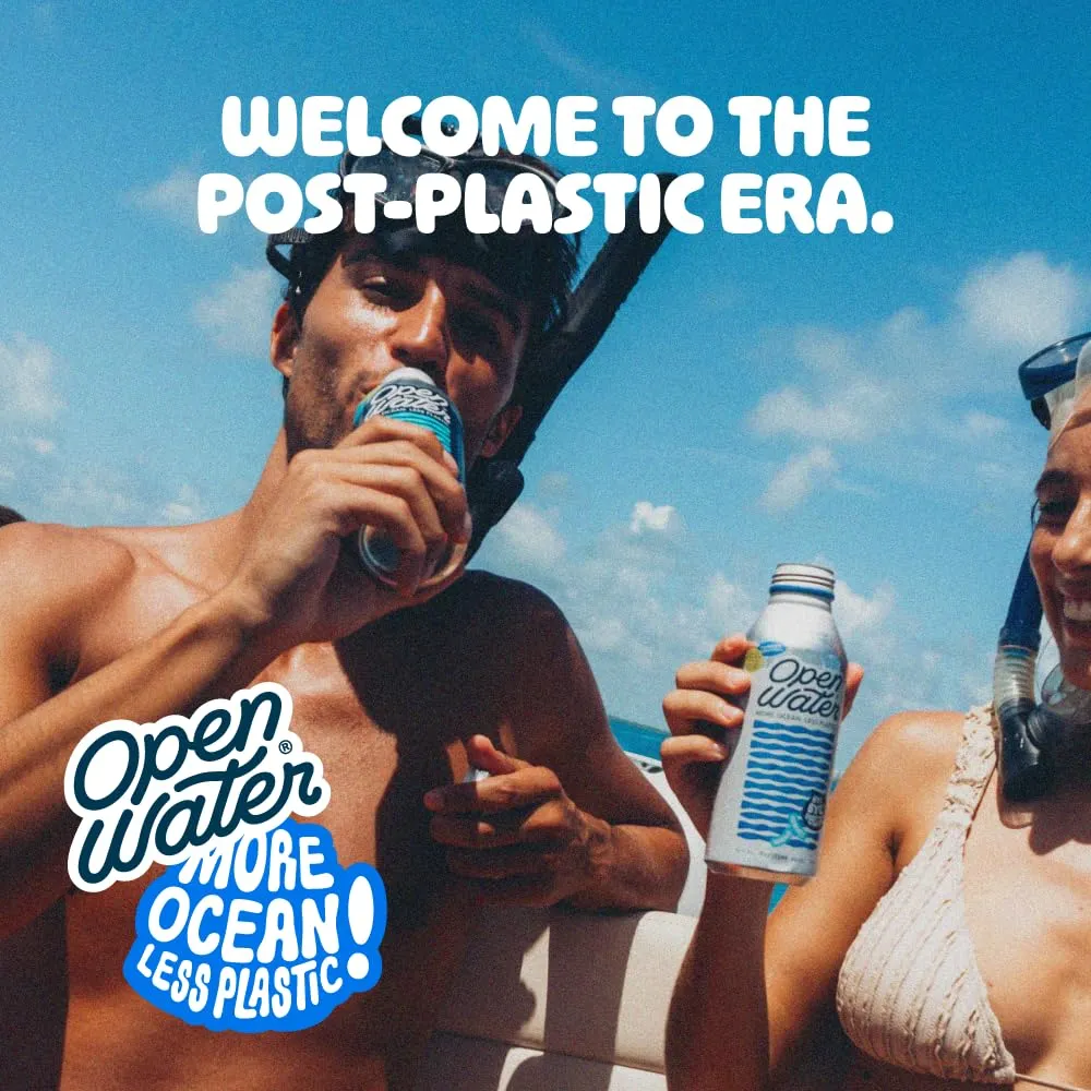 Open Water Still 16oz bottles (2 cases, 24 bottles) - Sustainable Aluminum Bottled Still Water With Electrolytes - 7.0 pH Balanced BPA-Free Ultra-Purified Water