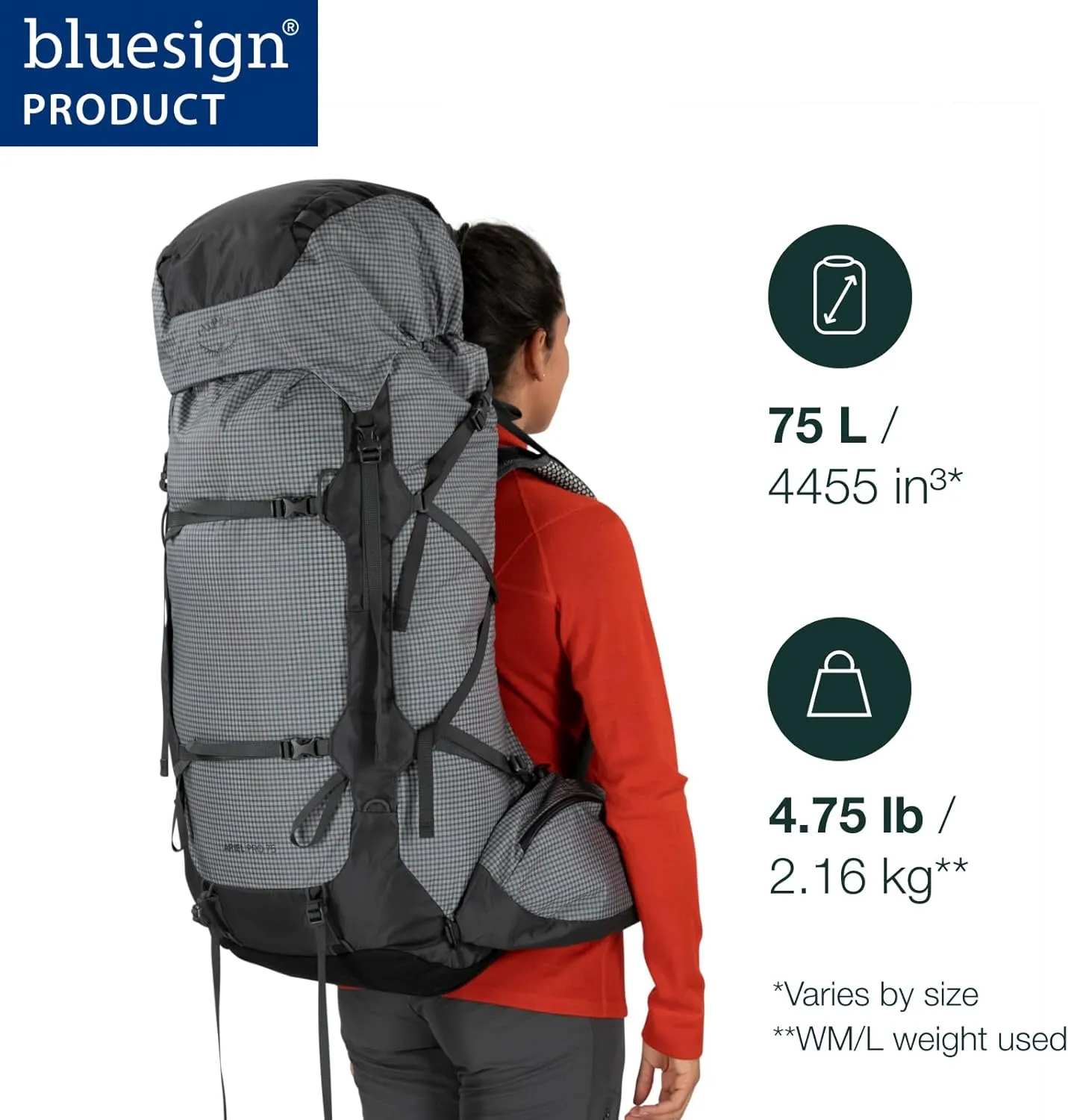 Osprey Ariel Pro 75L Women's Backpacking Backpack, Silver Lining, WXS/WS