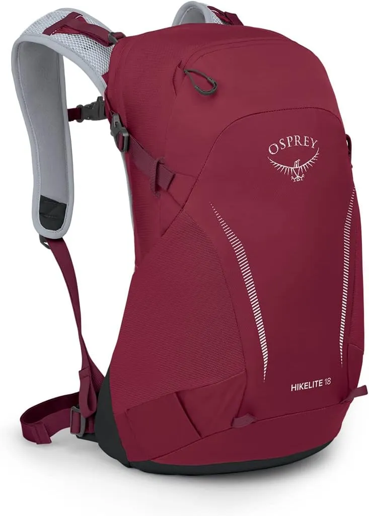 Osprey Hikelite 18L Unisex Hiking Backpack, Sangria Red