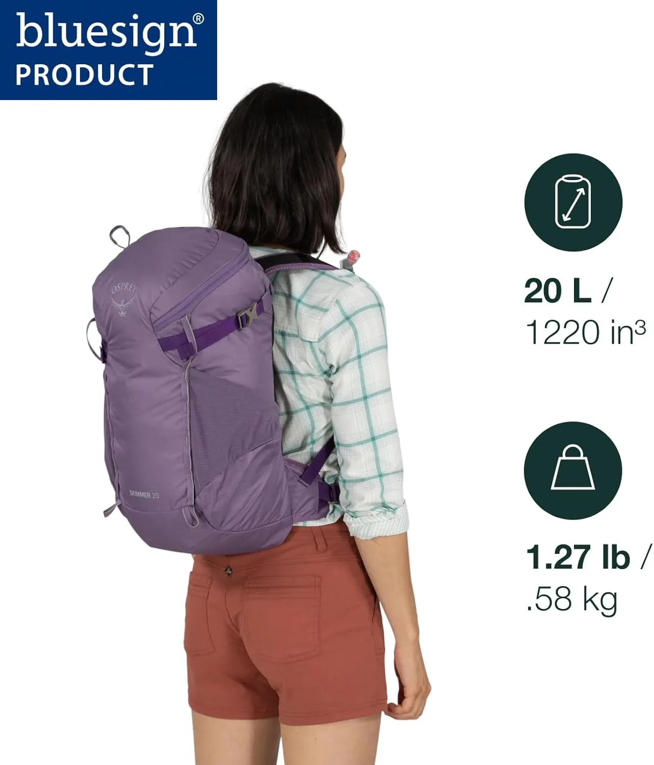 Osprey Skimmer 20L Women's Hiking Backpack with Hydraulics Reservoir, Purpurite Purple