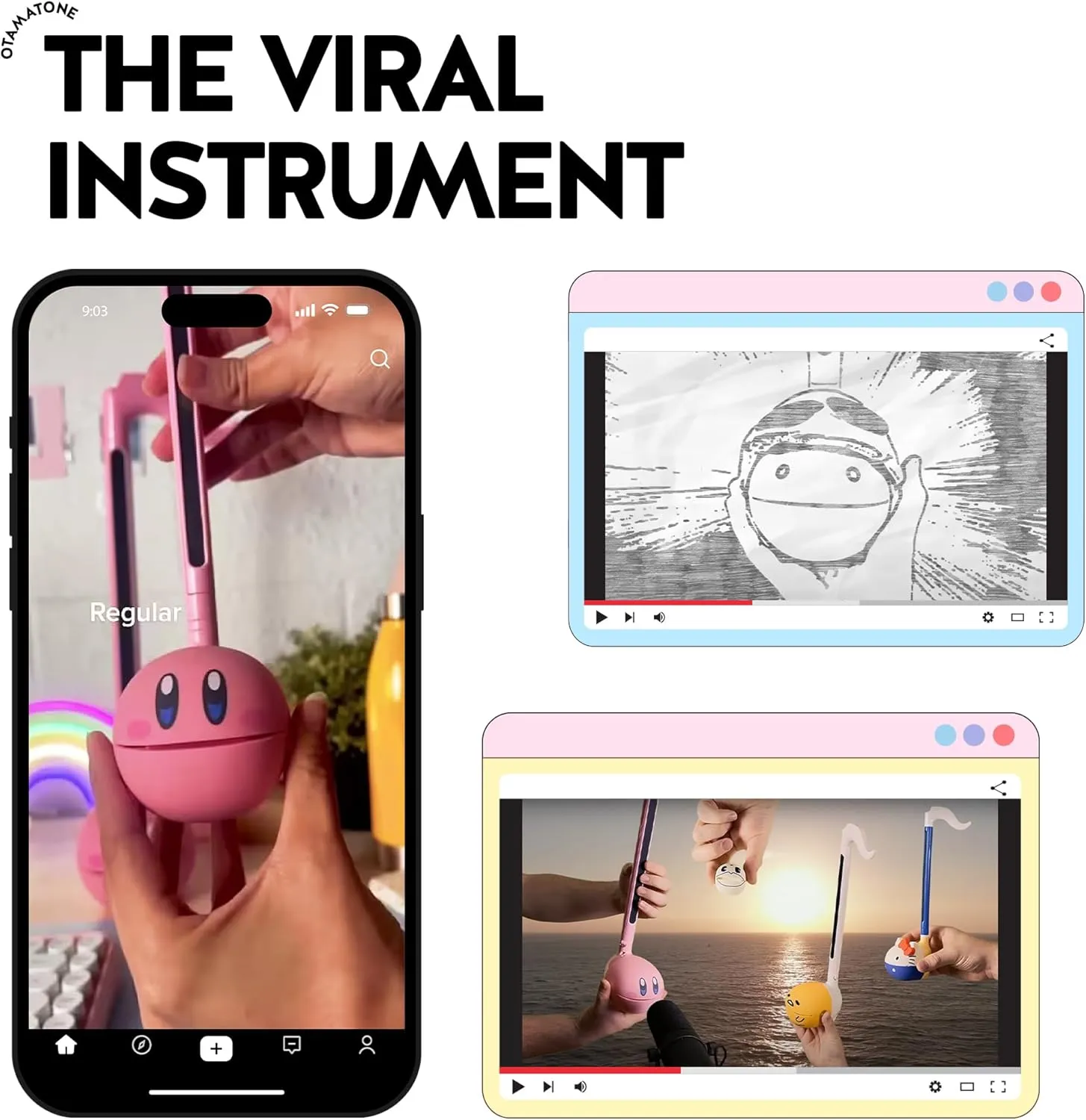 Otamatone Japanese Electronic Musical Instrument Portable Music Synthesizer from Japan by Maywa Denki Studio Award Winning Educational Fun Gift for Children, Teens & Adults - Unicorn