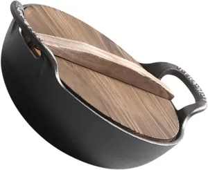 Outdoor Camping Cast Iron Cooking Pot with Side Handles Versatile Soup and Stew Pot Durable Non Coated Iron Cookware for Hiking and Picnics