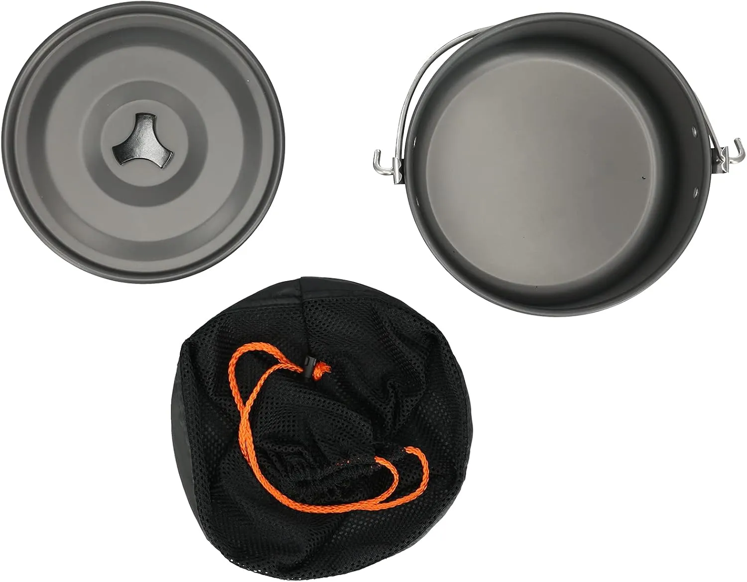 Outdoor Camping Pot Portable Aluminum Alloy Bonfire Hanging Pot Large Capacity for 6-8 People Suitable Picnic Hiking