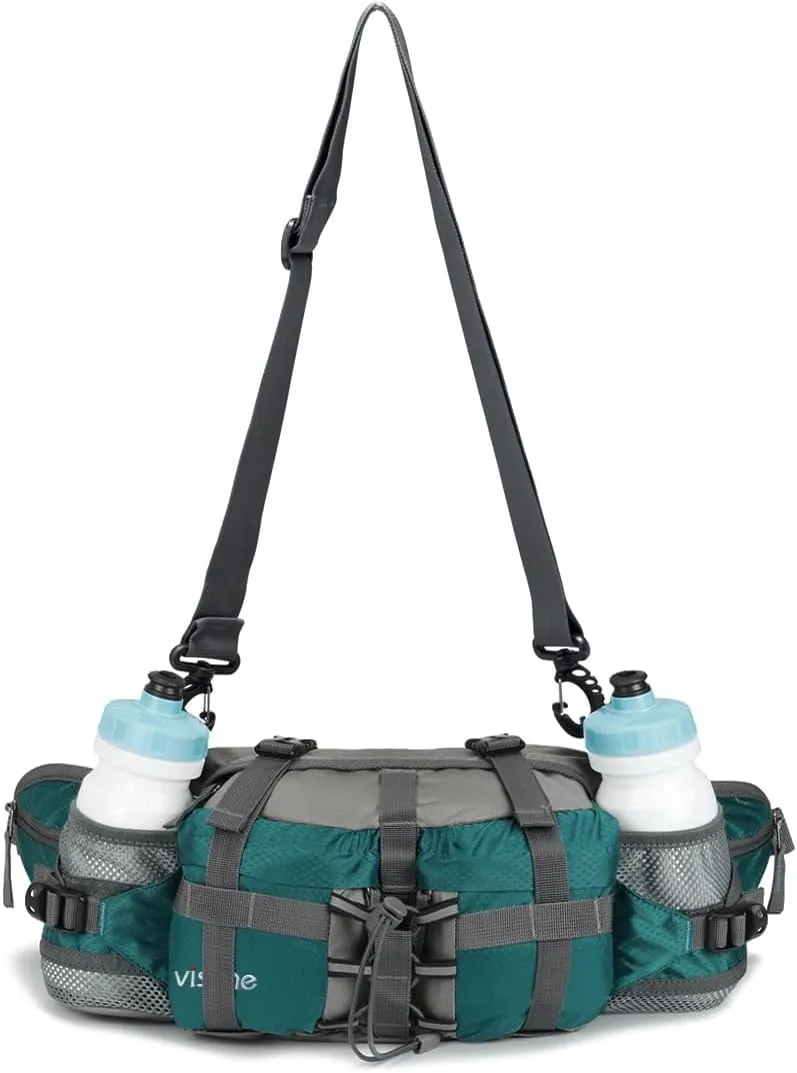 Outdoor Fanny Pack Hiking Fishing Waist bag 2 Water Bottle Holder Lumbar Pack