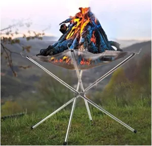 Outdoor Fire Pit Camping Portable Fire Pit, Mesh Collapsible Stainless Steel Fire Pits for Outdoors Camping Picnic Beach Trekking