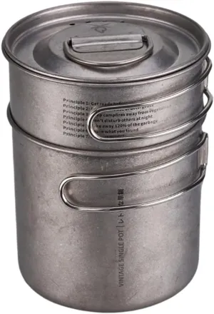 Outdoor Folding Camping Cookware Stainless Steels Outdoor Camping Pan Picnics Pots Set for Outdoor Hiking Backpacking